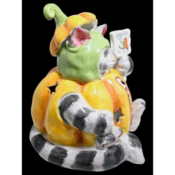 BLUE SKY Goldminc HALLOWEEN CAT KITTY POPS PUMPKIN TEALIGHT Luminary - Picture 4 of 12